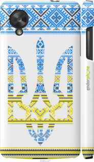 3D пластиковый глянцевый чехол Герб - вышиванка желто-голубая для LG Nexus 5 - 1197c-57 изображение 
