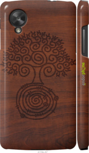 3D пластиковый глянцевый чехол Узор дерева для LG Nexus 5 - 4119c-57 изображение 