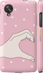 3D пластиковый глянцевый чехол Половинка сердца для LG Nexus 5 - 4340c-57 изображение 
