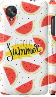 3D пластиковий глянцевий чехол Hello Summer для LG Nexus 5 - 4356c-57 изображение 