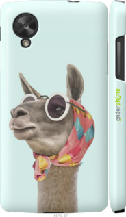 3D пластиковый глянцевый чехол Модная лама для LG Nexus 5 - 4479c-57 изображение 