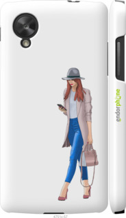3D пластиковый глянцевый чехол Девушка 1 для LG Nexus 5 - 4751c-57 изображение 