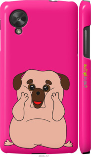 3D пластиковый глянцевый чехол Весёлый мопс для LG Nexus 5 - 4908c-57 изображение 