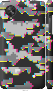 3D пластиковый глянцевый чехол Пиксельный камуфляж для LG Nexus 5 - 5481c-57 изображение 