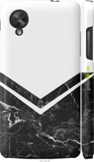 3D пластиковый глянцевый чехол Мраморный шеврон для LG Nexus 5 - 5570c-57 изображение 