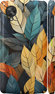 3D пластиковий глянцевий чехол Кольорове листя для LG Nexus 5 - 5644c-57 изображение 