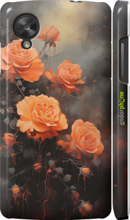 3D пластиковий глянцевий чехол Оранжеві троянди для LG Nexus 5 - 5944c-57 изображение 