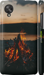 3D пластиковый глянцевый чехол Огонь для LG Nexus 5 - 6021c-57 изображение 