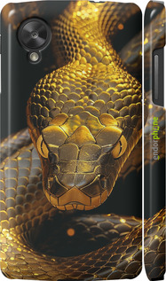 3D пластиковий глянцевий чехол Golden snake для LG Nexus 5 - 6072c-57 изображение 