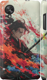 3D пластиковий глянцевий чехол Битва стихій для LG Nexus 5 - 6110c-57 изображение 