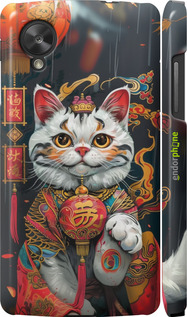 3D пластиковый глянцевый чехол China Cat v2 для LG Nexus 5 - 6135c-57 изображение 