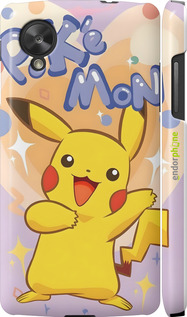 3D пластиковий глянцевий чехол Пикачу для LG Nexus 5 - 6383c-57 изображение 