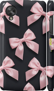 3D пластиковий глянцевий чехол Coquette Ribbons Dark Coquette для LG Nexus 5 - 6767c-57 изображение 