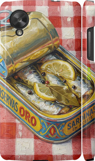 3D пластиковий глянцевий чехол Vintage Sardine Tin Phone для LG Nexus 5 - 6772c-57 изображение 