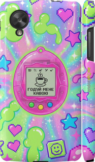 3D пластиковый глянцевый чехол Y2K Aesthetic Retro Pet: Годуй мене кавою для LG Nexus 5 - 6784c-57 изображение 