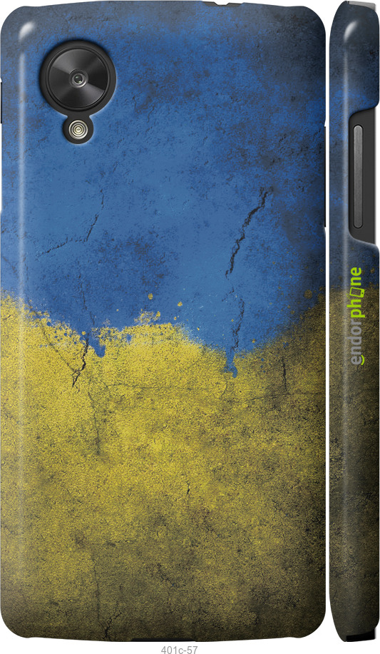 3D пластиковый глянцевый чехол Флаг Украины 2 для LG Nexus 5 - 401c-57 изображение 