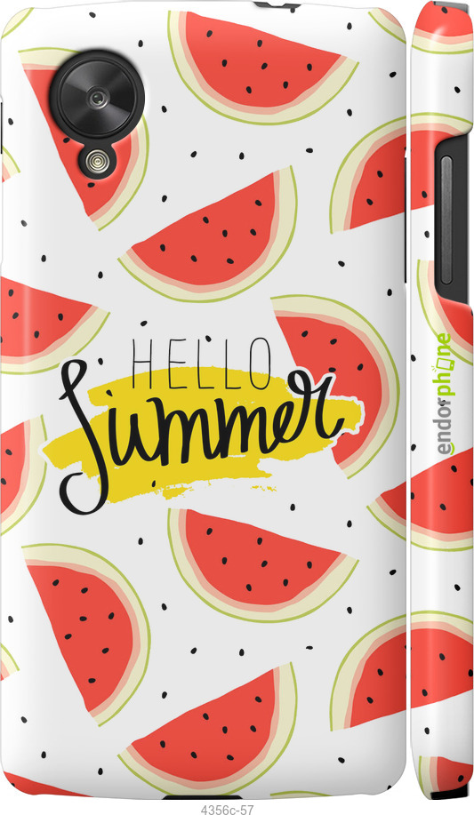 3D пластиковий глянцевий чехол Hello Summer для LG Nexus 5 - 4356c-57 изображение 