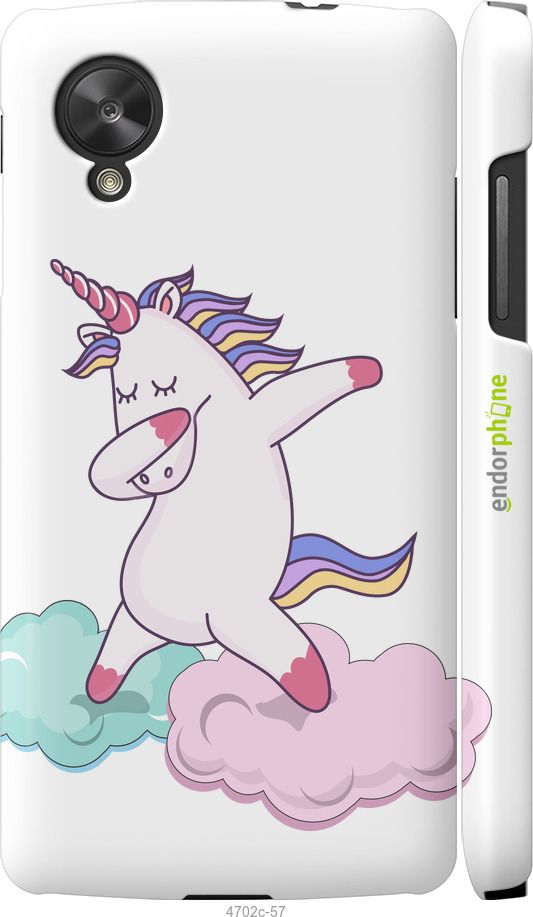 3D пластиковый глянцевый чехол Единорог для LG Nexus 5 - 4702c-57 изображение 