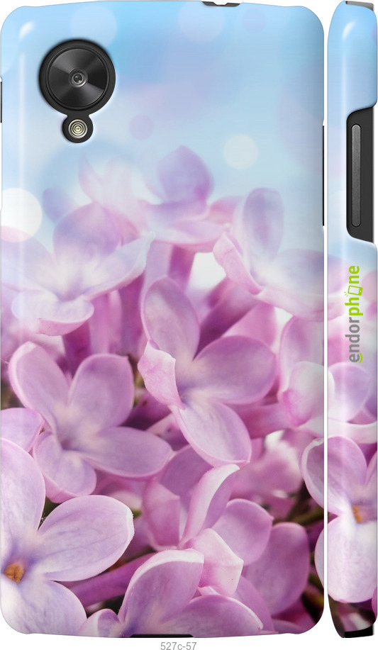 3D пластиковый глянцевый чехол Сирень для LG Nexus 5 - 527c-57 изображение 