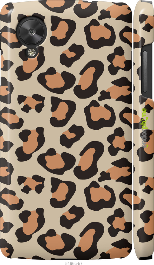 3D пластиковый глянцевый чехол Пятна леопарда v2 для LG Nexus 5 - 5496c-57 изображение 