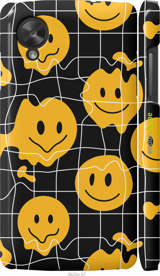 3D пластиковий глянцевий чехол Смайли v3 для LG Nexus 5 - 5623c-57 изображение 