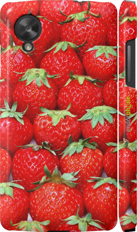 3D пластиковий глянцевий чехол Полуниця для LG Nexus 5 - 6020c-57 изображение 