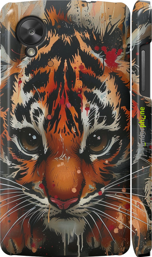 3D пластиковый глянцевый чехол Mini tiger для LG Nexus 5 - 6052c-57 изображение 