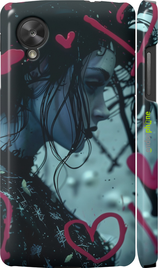 3D пластиковий матовий чехол XO Love v2 для LG Nexus 5 - 6057m-57 изображение 