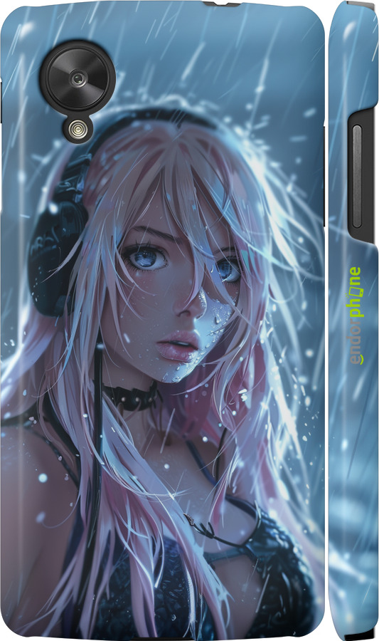 3D пластиковий матовий чехол Неоновий дощ для LG Nexus 5 - 6119m-57 изображение 