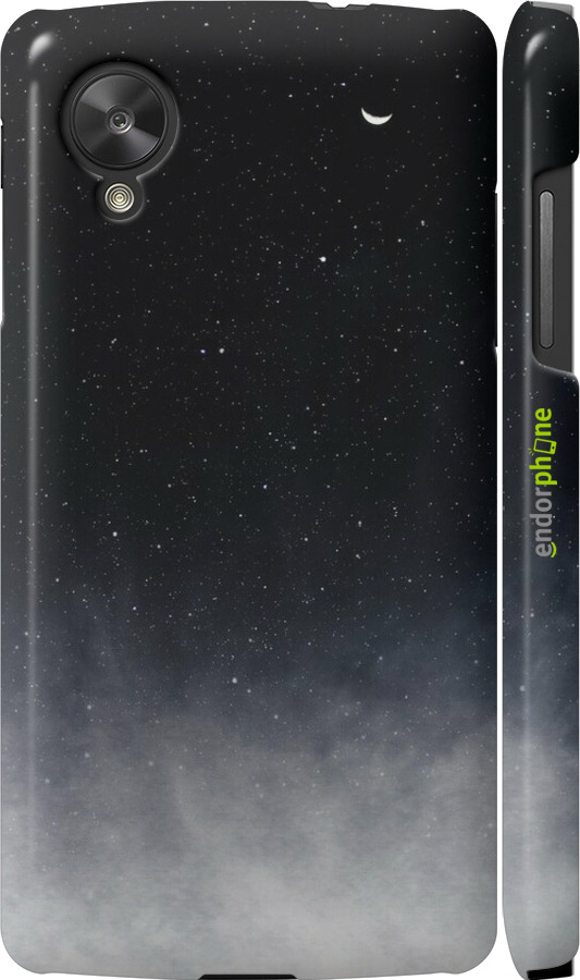 3D пластиковий глянцевий чехол Голубые облака, Голубая луна для LG Nexus 5 - 6396c-57 изображение 