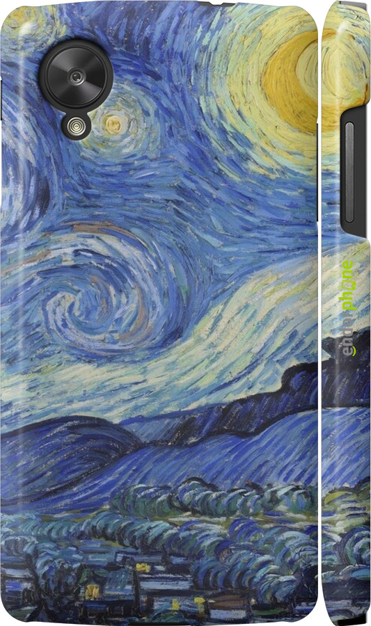 3D пластиковый матовый чехол «Звездная ночь» Винсента Ван Гога для LG Nexus 5 - 6433m-57 изображение 