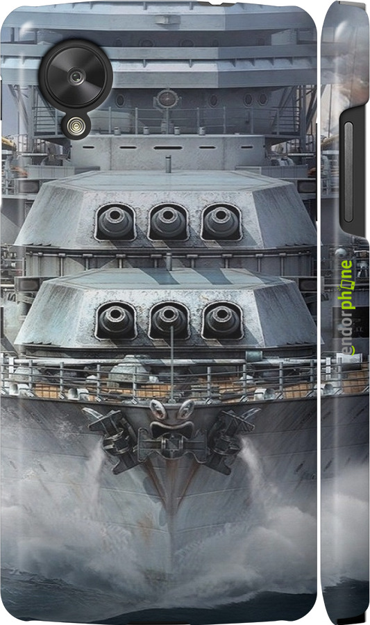 3D пластиковый матовый чехол Линкор, world of tanks, wargaming, военный корабль для LG Nexus 5 - 6453m-57 изображение 