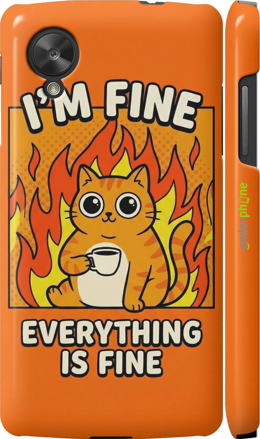 3D пластиковый глянцевый чехол Funny Cat для LG Nexus 5 - 6786c-57 изображение 