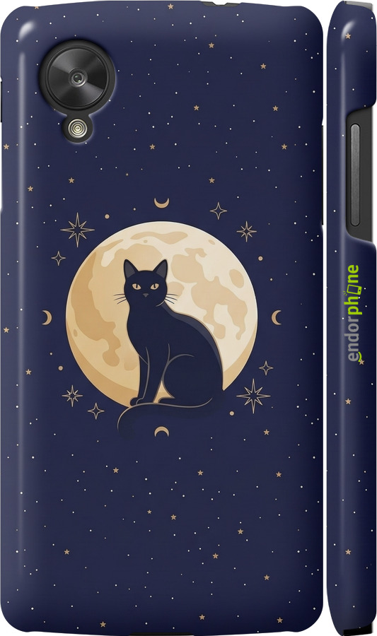 3D пластиковый глянцевый чехол Cute Cat Celestial/Witchy для LG Nexus 5 - 6787c-57 изображение 