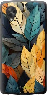 Силіконовий чехол Кольорове листя для LG Nexus 5 - 5644u-57 изображение 