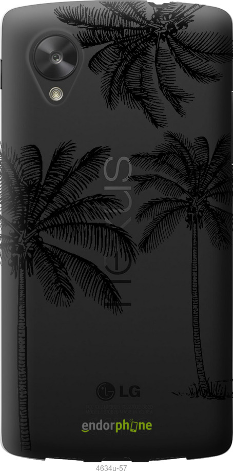 Силиконовый чехол Пальмы1 для LG Nexus 5 - 4634u-57 изображение 