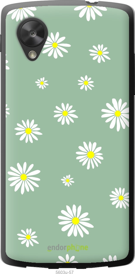 Силиконовый чехол Ромашки v4 для LG Nexus 5 - 5603u-57 изображение 