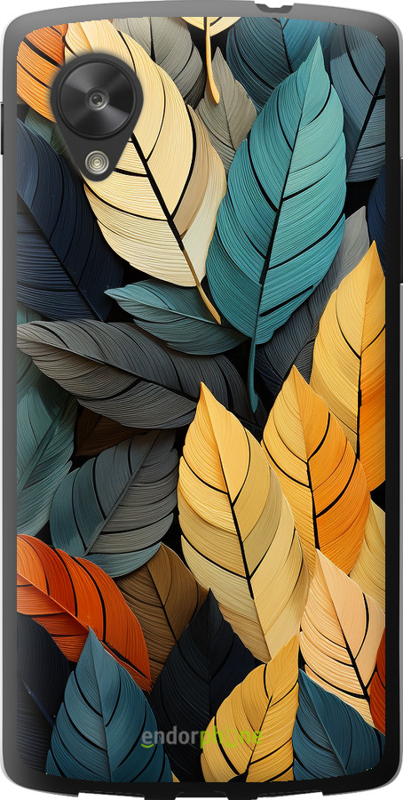 Силіконовий чехол Кольорове листя для LG Nexus 5 - 5644u-57 изображение 