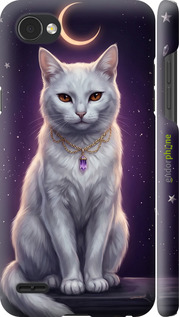 3D пластиковий матовий чехол Mystic White Cat Gothic Dark Purple Gold для LG Q6 - 6805m-1094 изображение 