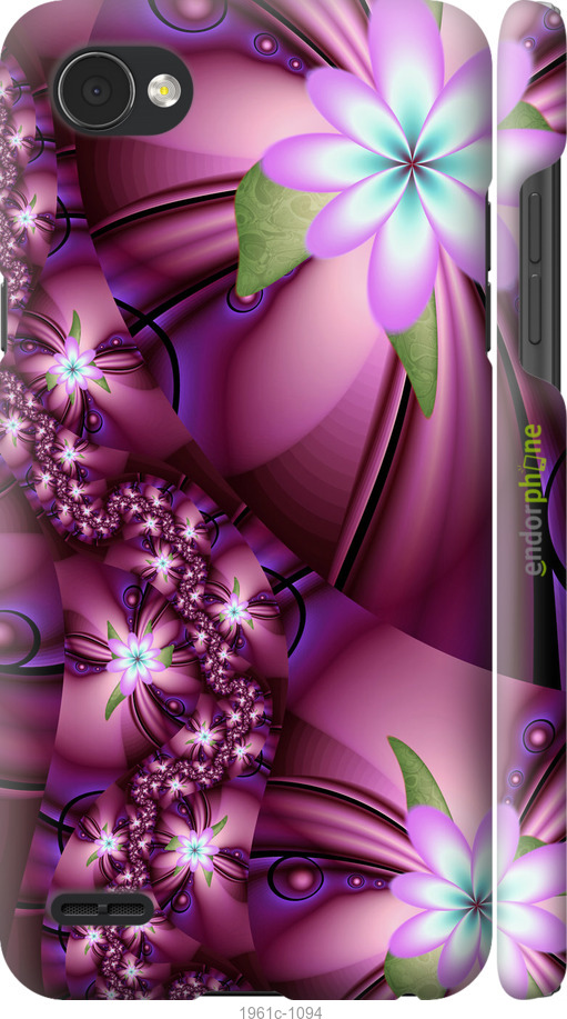 

3D пластиковий матовий чохол "Квіткова мозаїка" для LG Q6, Рожевий