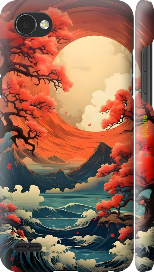 3D пластиковий матовий чехол Природа Японії для LG Q6 - 6327m-1094 изображение 
