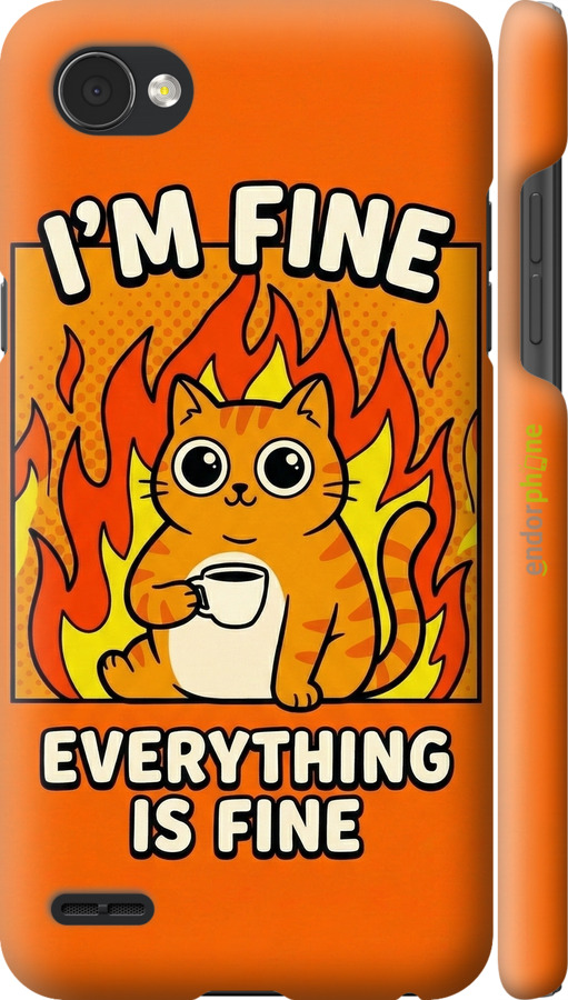 3D пластиковый матовый чехол Funny Cat для LG Q6 - 6786m-1094 изображение 