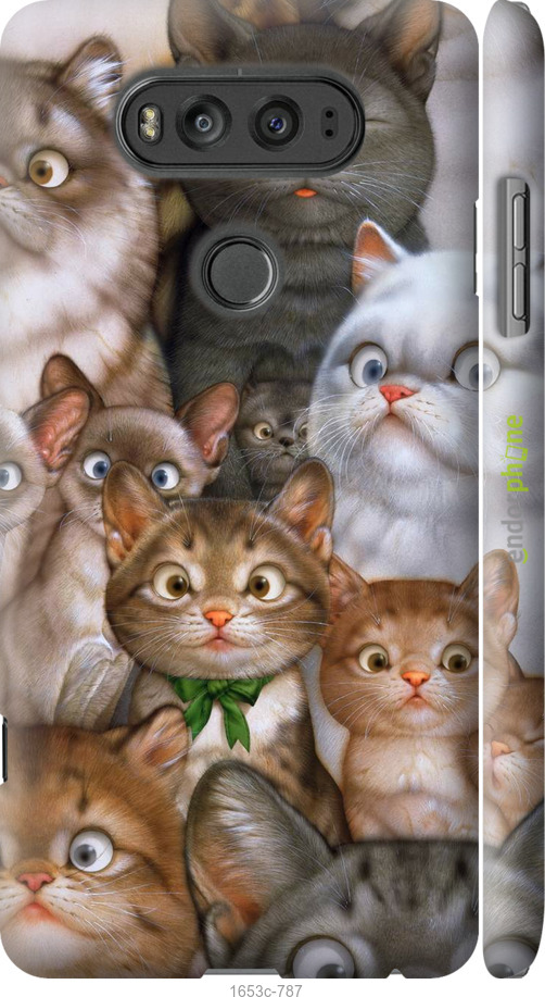 

3D пластиковий матовий чохол "Коти" для LG V20