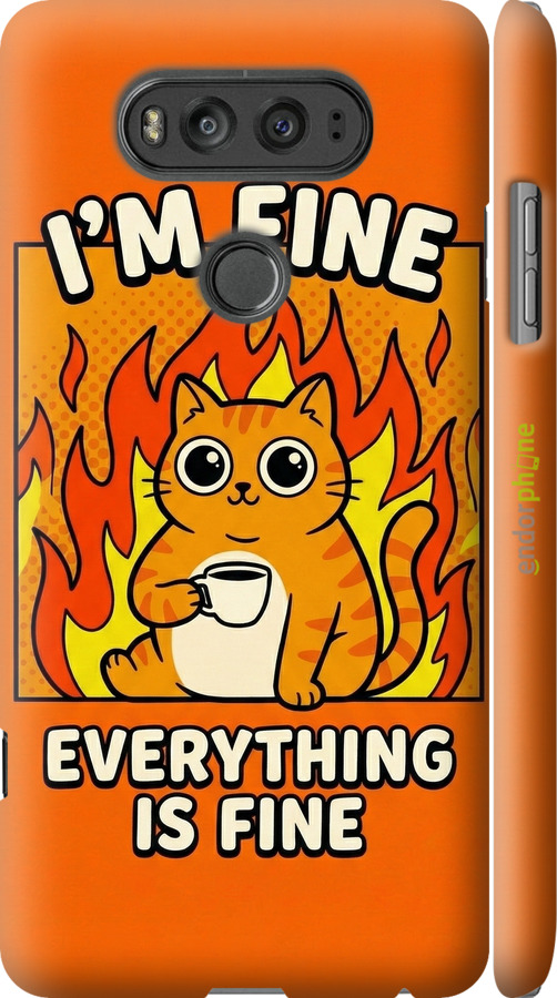 3D пластиковый матовый чехол Funny Cat для LG V20 - 6786m-787 изображение 