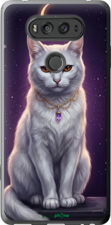2D пластиковый чехол Mystic White Cat Gothic Dark Purple Gold для LG V20 - 6805t-787 изображение 