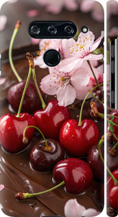 3D пластиковый матовый чехол Вишня в шоколаде для LG V40 ThinQ - 6698m-1577 изображение 