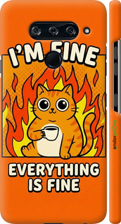 3D пластиковый матовый чехол Funny Cat для LG V40 ThinQ - 6786m-1577 изображение 