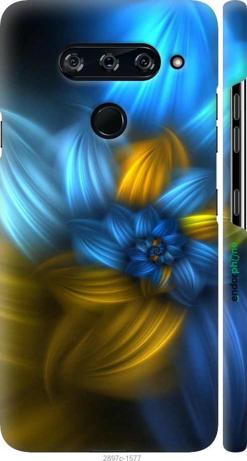 

3D пластиковий матовий чохол "Візерунок 46" для LG V40 ThinQ, Синій