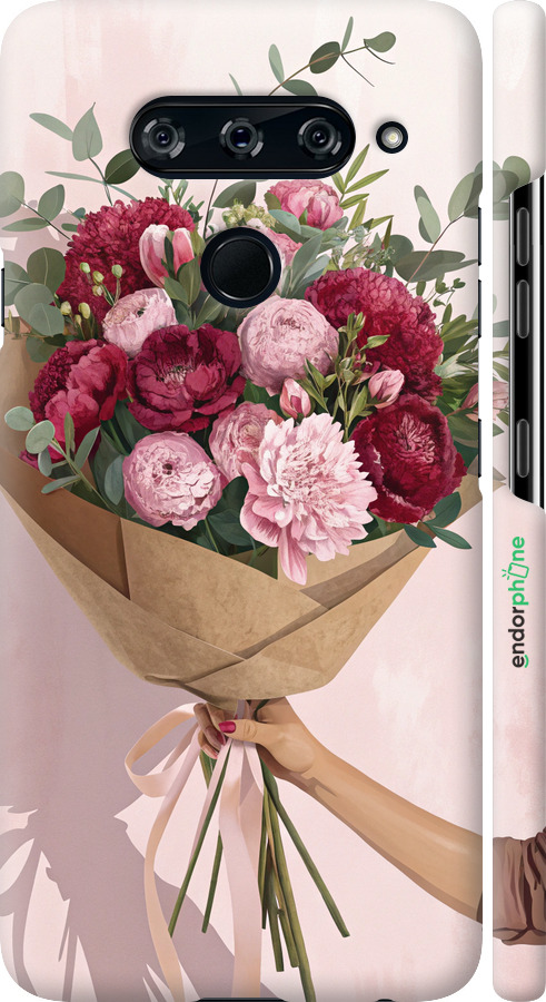 3D пластиковый матовый чехол Пионы 1 для LG V40 ThinQ - 6705m-1577 изображение 