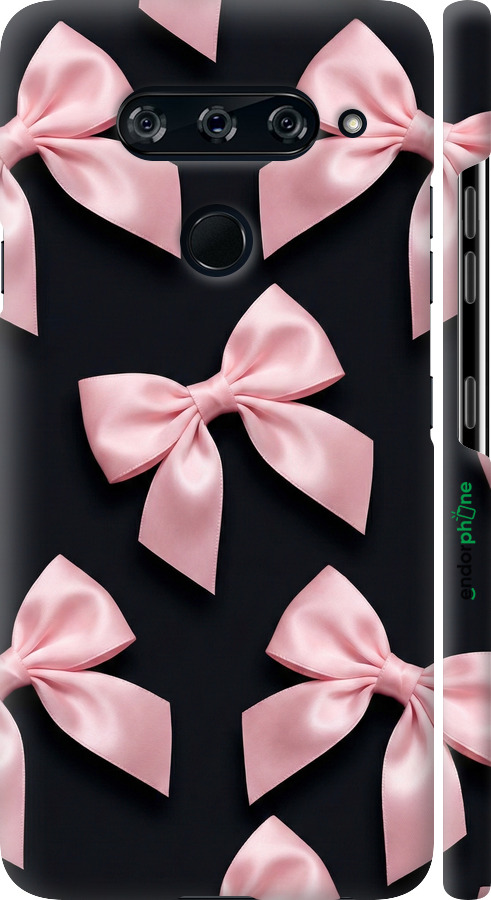 3D пластиковый матовый чехол Coquette Ribbons Dark Coquette для LG V40 ThinQ - 6767m-1577 изображение 